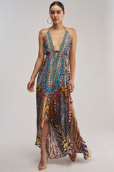 TALK OF THE TOWN PRINTED MAXI DRESS