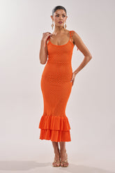LINSEY MAXI KNIT DRESS IN ORANGE