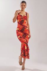 BELONG IN A MUSEUM RED MAXI DRESS