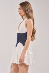 SAY LESS POPLIN MINI DRESS IN WHITE