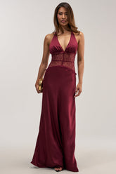 LUXE LIFE SATIN LACE MAXI DRESS