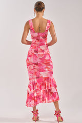 BODY LANGUAGE MESH MAXI DRESS IN PINK
