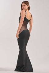 SAY IT LOUDER MESH CUTOUT MAXI DRESS