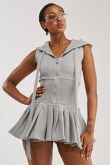 REBEL WITH A CAUSE HOODED MINI DRESS