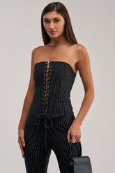 LIVI STRETCHY PINSTRIPE CORSET