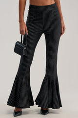 LIVI STRETCHY PINSTRIPE FLARE LEGGING