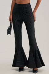 LIVI STRETCHY PINSTRIPE FLARE LEGGING