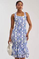 SUMMER OF LOVE SMOCKED EYELET MAXI DRESS