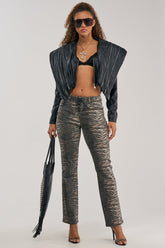 YOUNG AND WILD LOW RISE ZEBRA DENIM