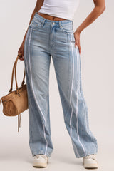 SHE IS A RUNNER DENIM TRACK PANT
