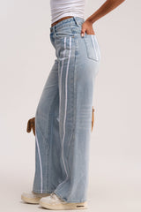 SHE IS A RUNNER DENIM TRACK PANT