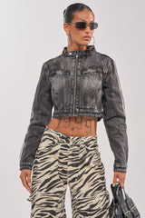 AFTER HOURS DENIM MOTO IN BLACK