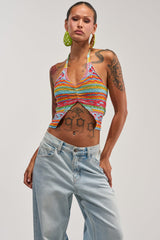 FEELS LIKE SUMMER KNIT HALTER TOP