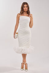 NATALIA CHIFFON RUFFLE MIDI DRESS