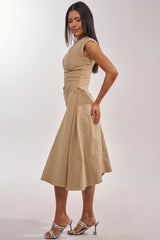 IT'S MY TIME MIDI DRESS IN KHAKI
