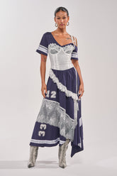 BOX SUITE LACE JERSEY MAXI DRESS