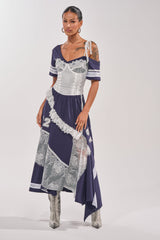 BOX SUITE LACE JERSEY MAXI DRESS