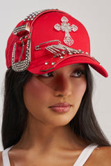 BUCKLE UP EMBELLISHED BASEBALL HAT