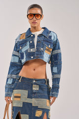 ACT UP PATCHWORK DENIM JACKET