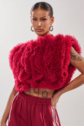 MODERN JAM SWEATSHIRT WITH TULLE IN BURGUNDY