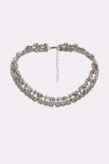 BLING RING NECKLACE IN SILVER