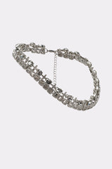 BLING RING NECKLACE IN SILVER