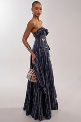 DOWN TO BUSINESS PLAID MAXI DRESS