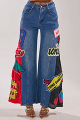 NOT SORRY PATCHWORK DENIM JEANS