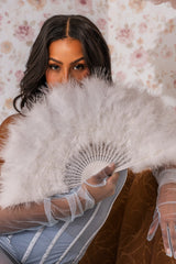 ANGELIC WHITE FEATHER FAN