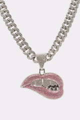 BITE ME STATEMENT PENDANT AND CHAIN