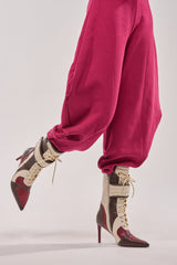AZALEA WANG AMADA BROWN SPORTY STILETTO BOOTIE