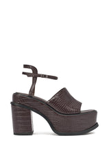 AZALEA WANG ANTEHLMINE BROWN CROC PLATFORM SANDAL