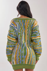 FEELIN COZY V-NECK SWEATER DRESS