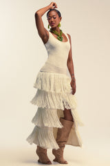 ROGUE HEART KNIT FRINGE MAXI DRESS