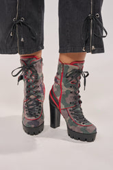 AZALEA WANG BENSON CAMO BLOCK SPORTY BOOTIE