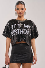 IT'S MY BIRTHDAY SEQUIN T-SHIRT