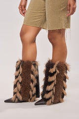 AZALEA WANG BRIASH ESPRESSO FUR WEDGE BOOTIE