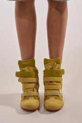 AZALEA WANG BRYANT OLIVE WEDGE SNEAKER