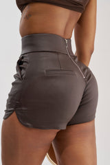 AMMO X AKIRA BIG BOOTY PLEATHER SHORTS WITH 4 WAY STRETCH