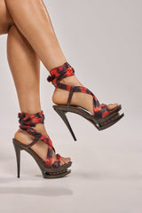AZALEA WANG CARMEN TIGER PRINT PLATFORM STILETTO SANDAL