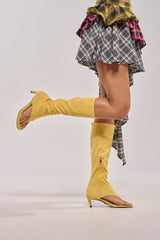 AZALEA WANG CECILE MUSTARD SANDAL STILETTO