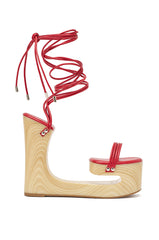 AZALEA WANG CIPRIANO RED STRAP EMPTY WEDGE SANDAL