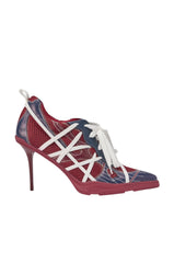 AZALEA WANG CROSS WALK BURGUNDY STILETTO SNEAKER HEEL