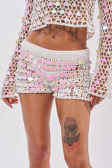BEACH GIRLY CROCHET SHORT