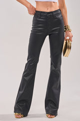 SIMPLY THE BEST COATED FLARE DENIM
