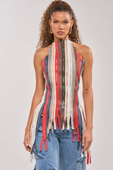 ZIPPED UP HALTER TOP