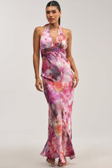 HOPELESS ROMANTIC FLORAL SATIN MAXI DRESS