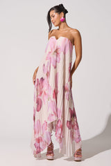 JULIANA STRAPLESS FLORAL MAXI DRESS