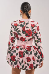 PAINTING THE ROSES RED BUBBLE MINI DRESS WITH CORSET