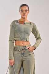 BIG STEPPER DENIM BLOUSE